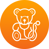 Icon of teddy bear with a stethoscope around its neck